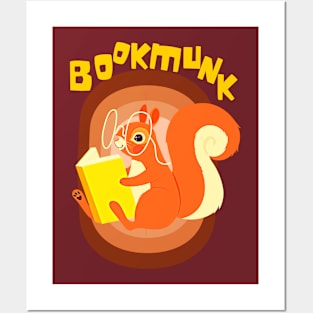 Bookmunk - Cute Chipmunk Book Lover Posters and Art